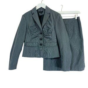 Rayon Blend 2 piece set womens cropped blazer sz 9 & pencil skirt sz 7 col grey